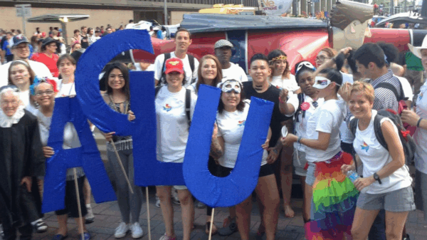 ACLU of Texas volunteers at the pride parade