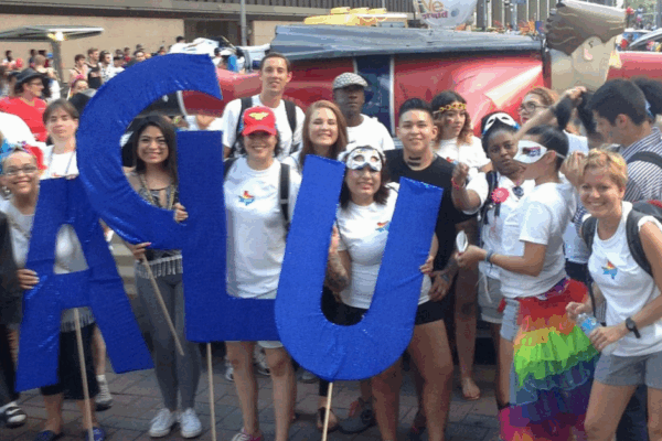 ACLU of Texas volunteers at the pride parade