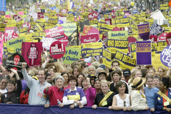 Protesters in favor of reproductive rights