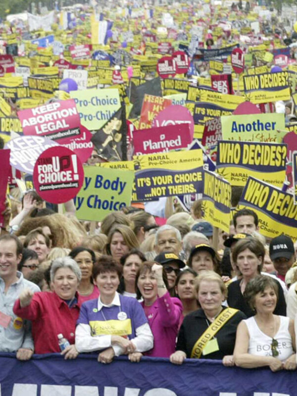 Protesters in favor of reproductive rights