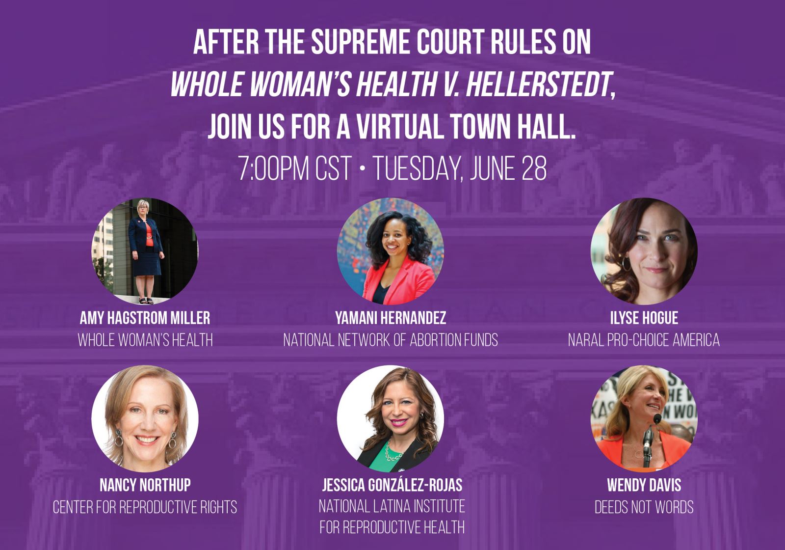 SCOTUS HB2 Abortion Ruling tele town hall graphic