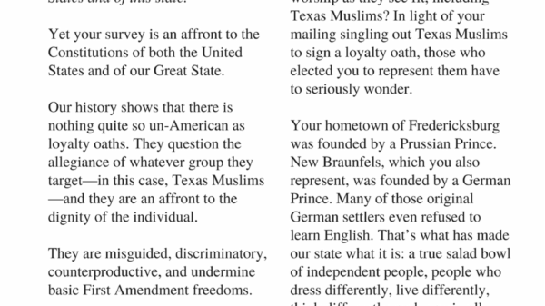 Full-page ad for Open Letter to rep. Biedermann