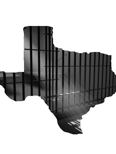 Prison bars in the shape of the state of Texas