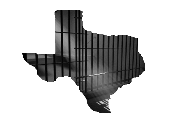 Prison bars in the shape of the state of Texas