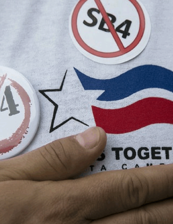 Anti-Senate Bill 4 Protester