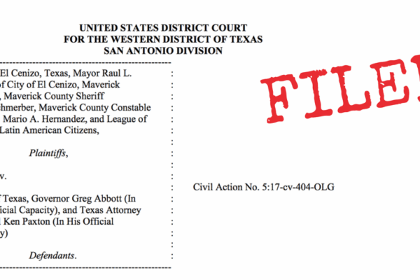 Screen shot of filed SB4 injunction