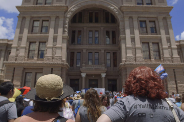 protestors outside of the capitol