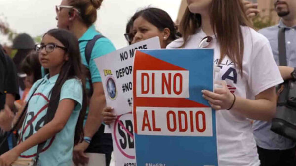 ACLU sign at SB4 protest