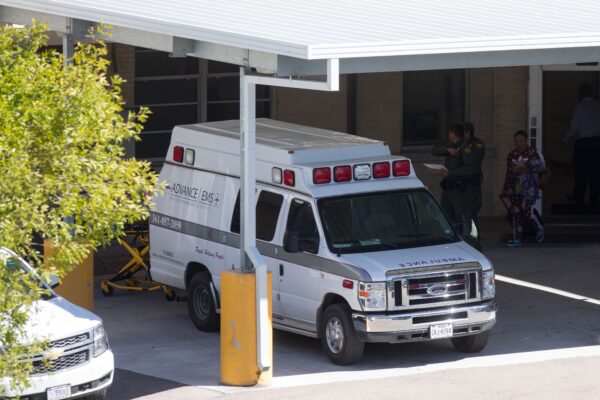 Ambulance outside of Corpus Christi hospital