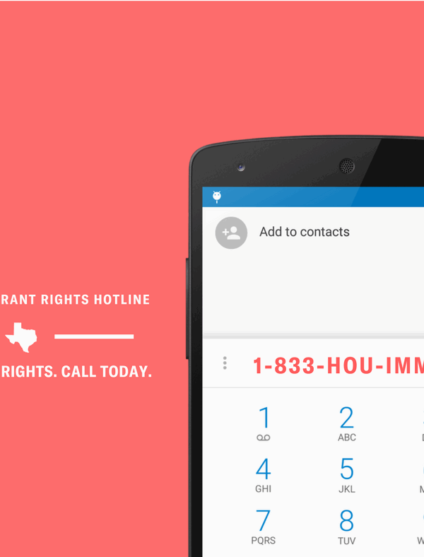Immigrant Rights hotline image