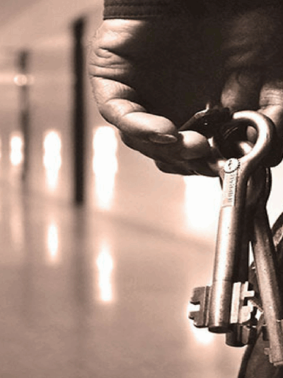 Jailer holding cell keys