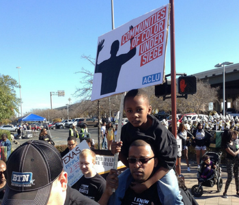 Attendees at ACLU of Texas march