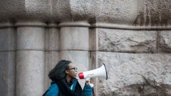 Student protests at anti-gun rally