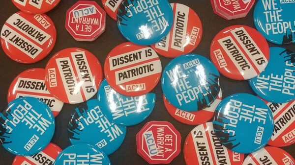 ACLU buttons and stickers
