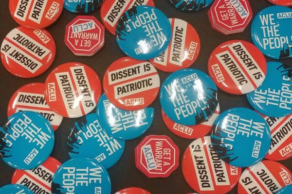 ACLU buttons and stickers