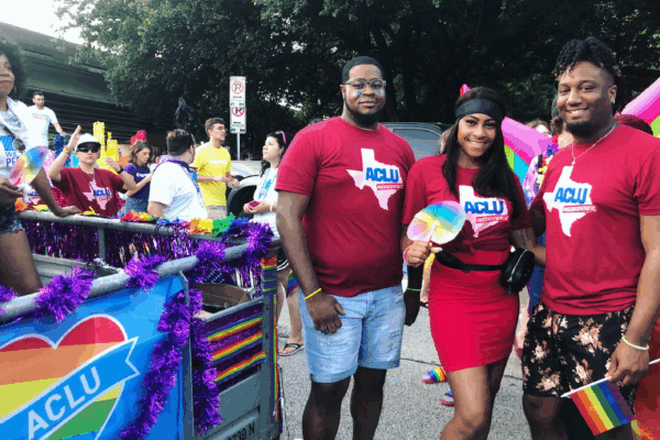 ACLU of Texas supporters at Houston Pride Parade
