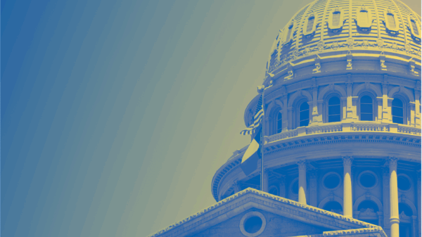 Texas Capitol blue yellow halftone