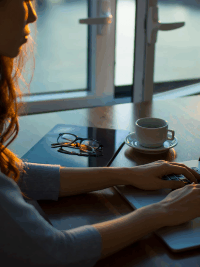 Woman working from home