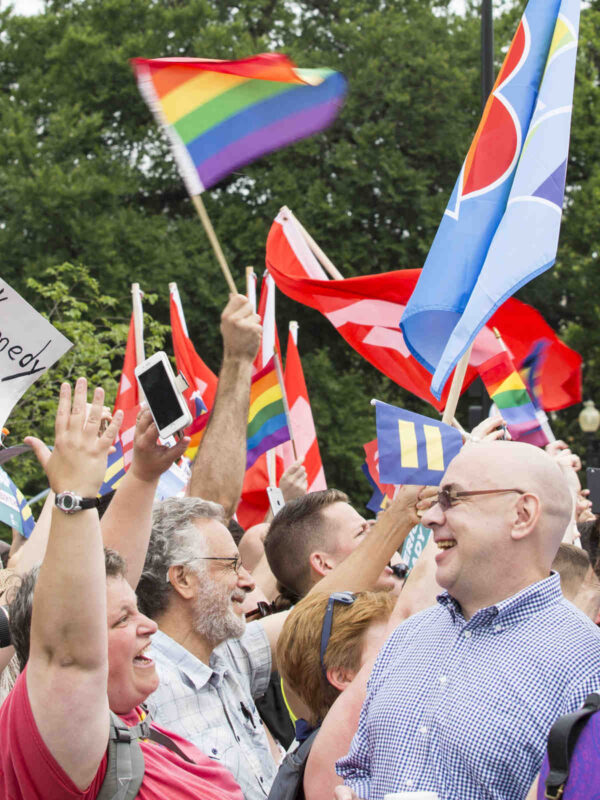 Seconds later they realize that love won. The Court determined constitutional guarantees of due process and equal protection prohibit states from excluding same-sex couples from marriage.