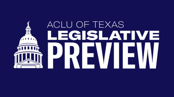 Graphic image of Austin capitol building on dark blue background