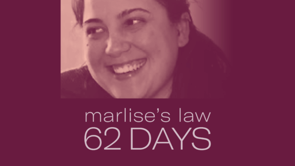 Image of Marlise Munoz smiling with the words Marlise's law 62 days below it