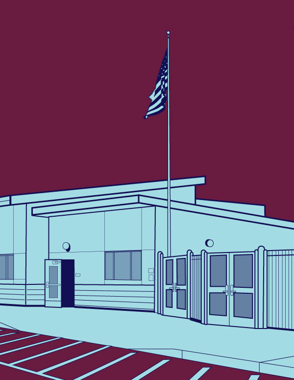 Graphic image of a school