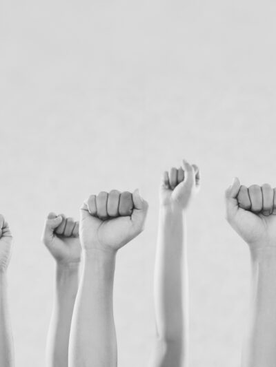 Image of raised fists