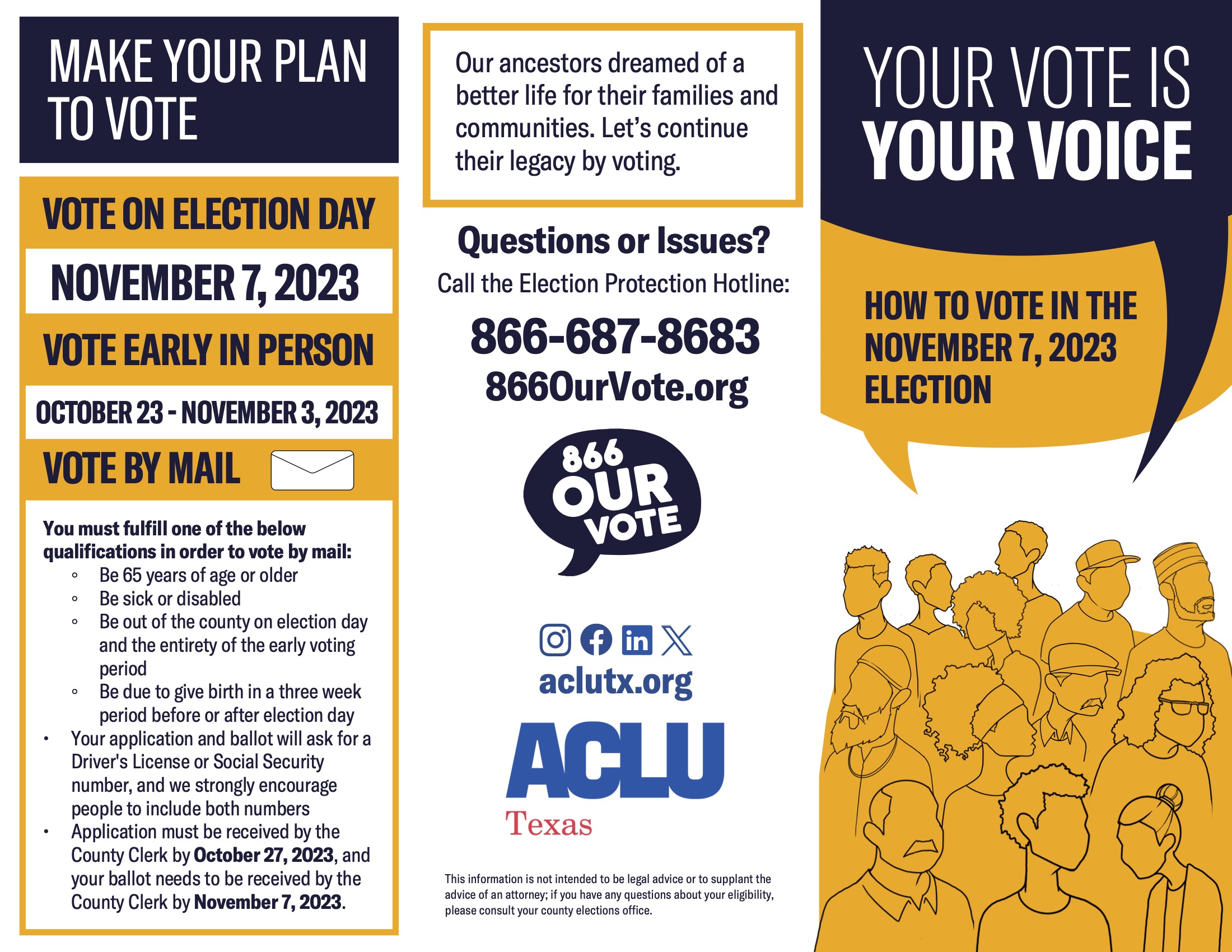 Your Vote is Your Voice trifold in English