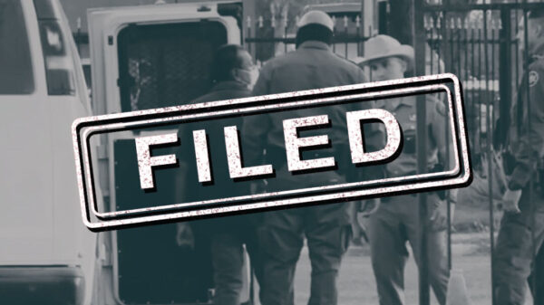 The word filed over Texas law enforcement and Border Patrol agents