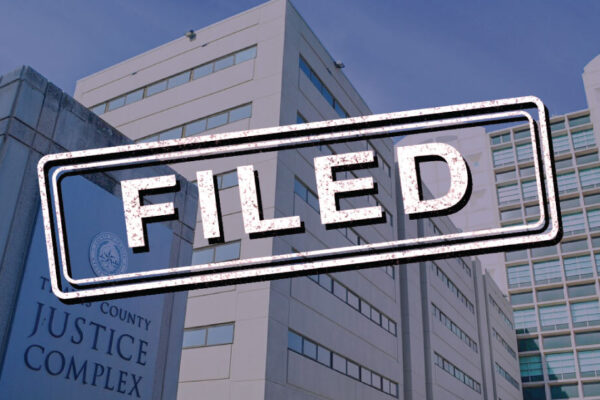 Filed in front of a court