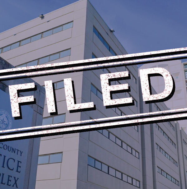 Filed in front of a court