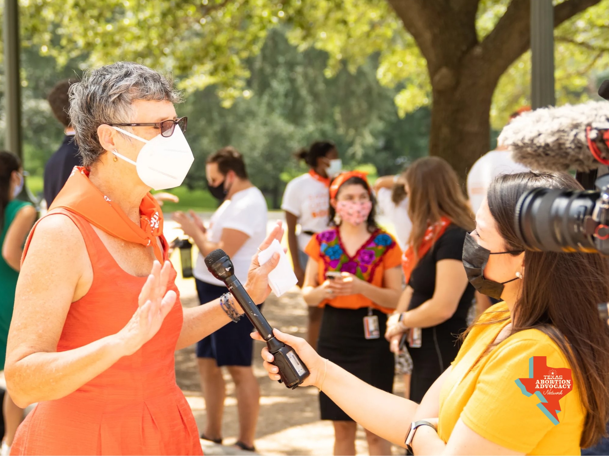 taan member being interviewed