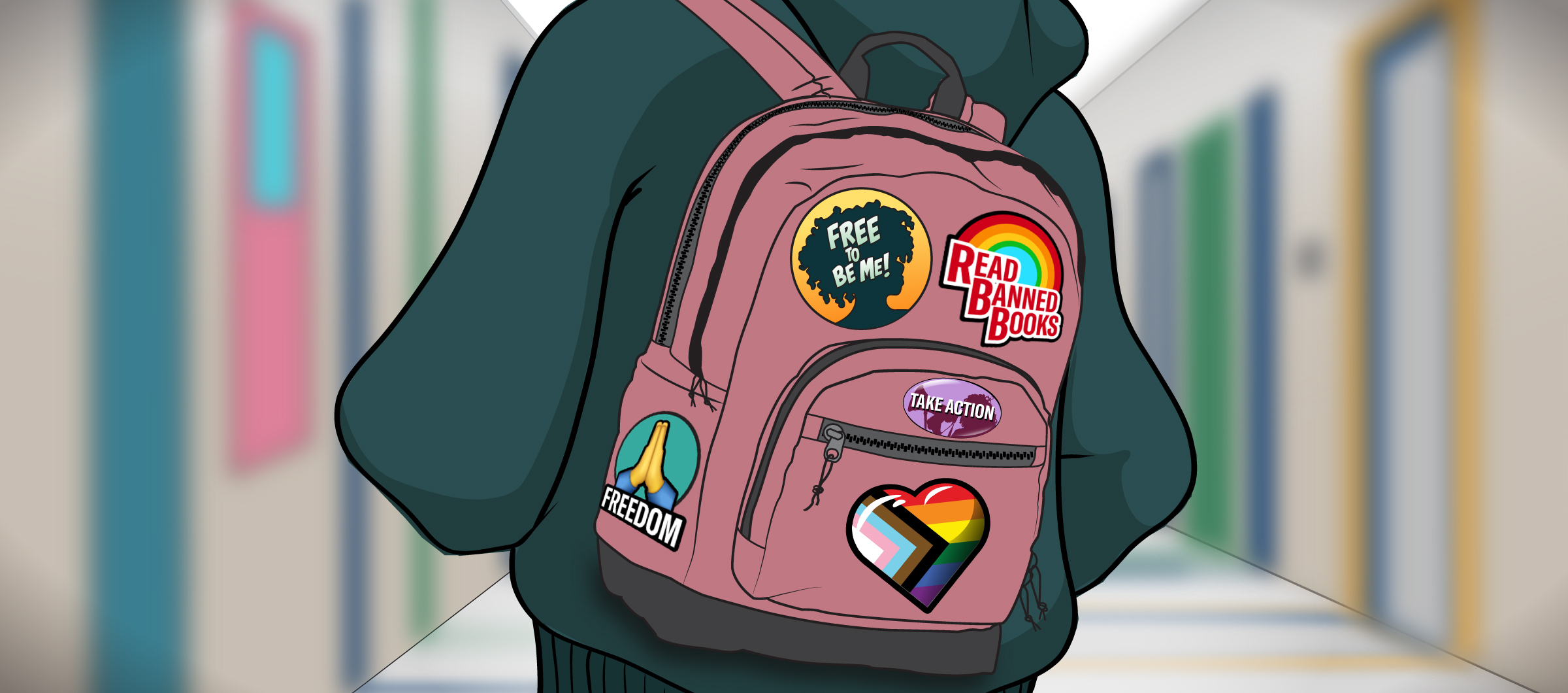 backpack with patches