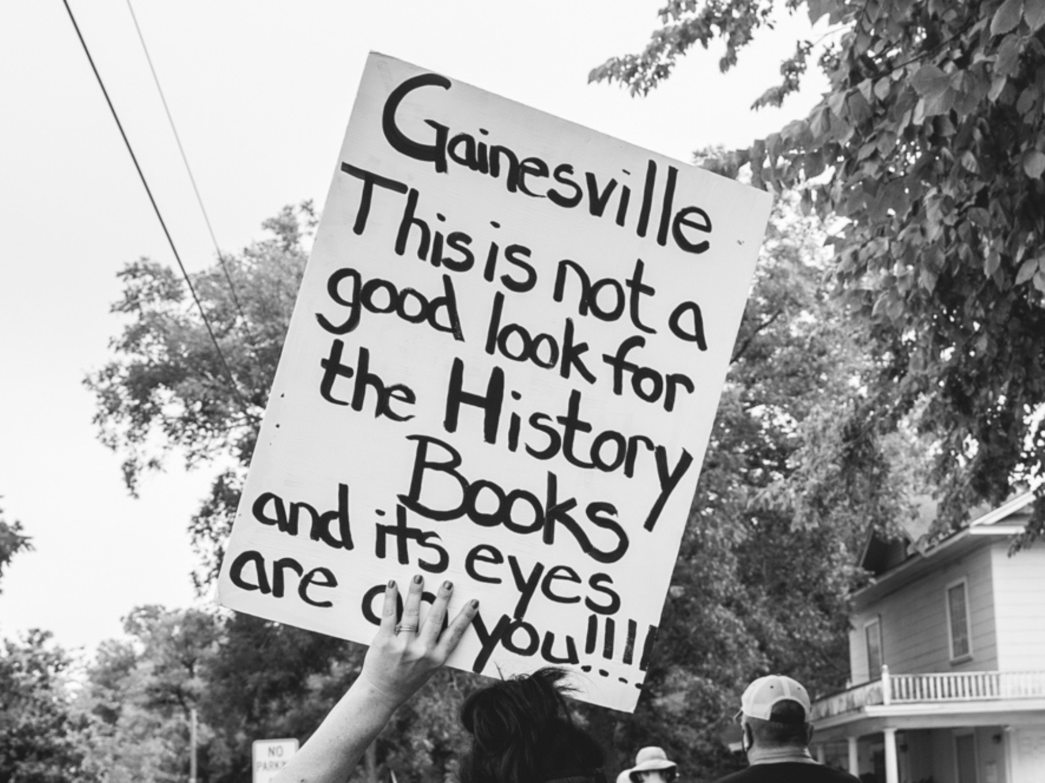gainesville protest sign