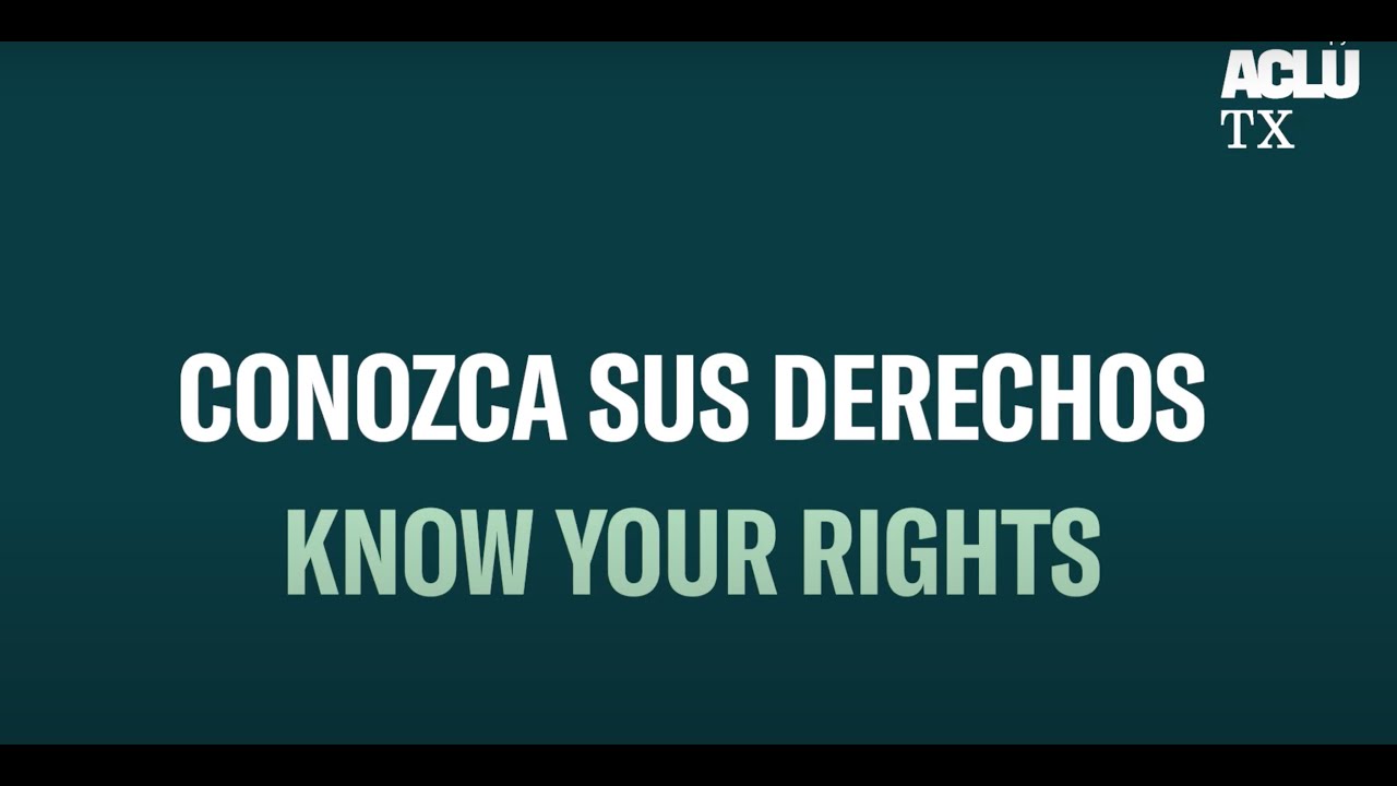 Banner that says Know Your Rights