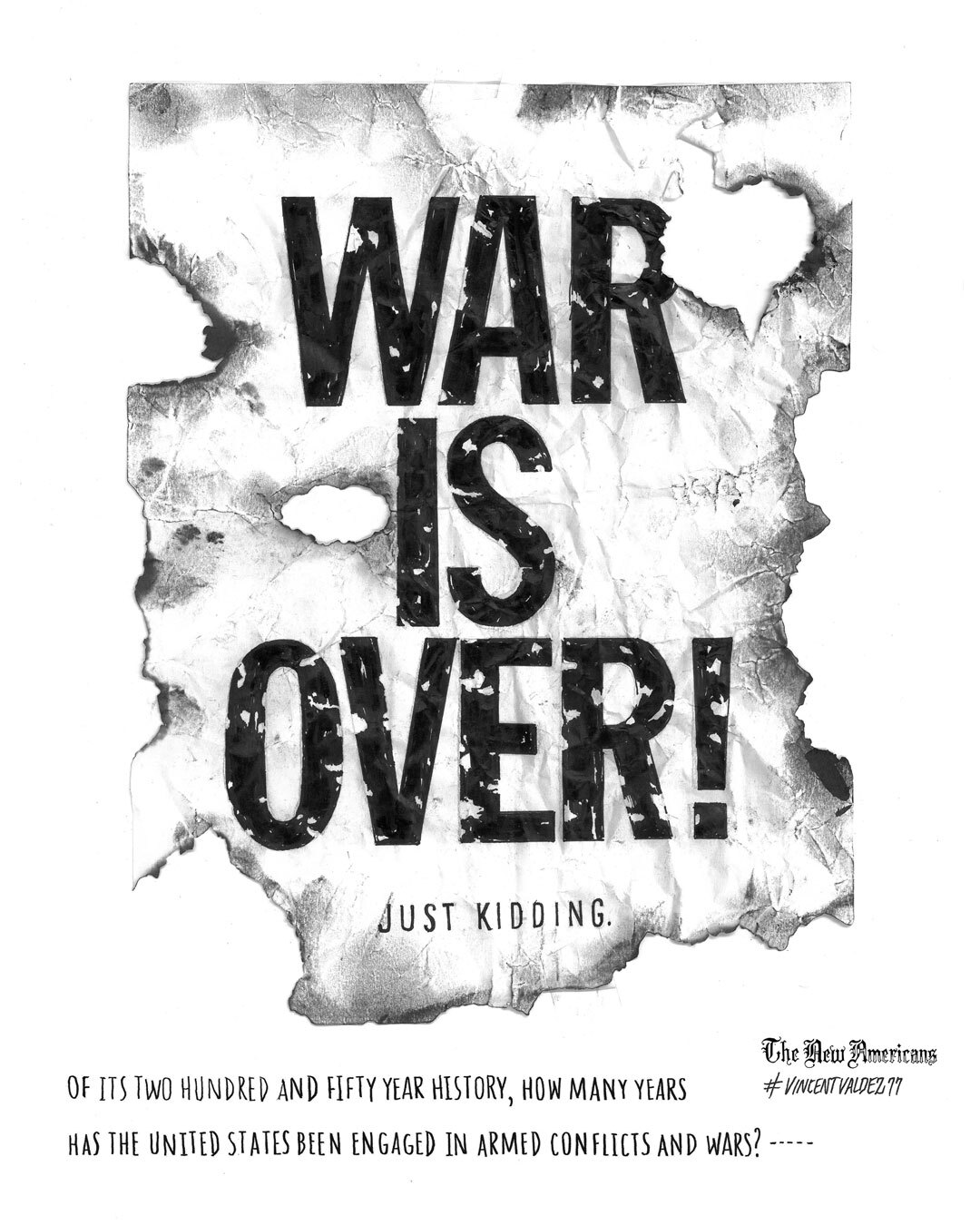 War is Over! on a crinkles poster paper