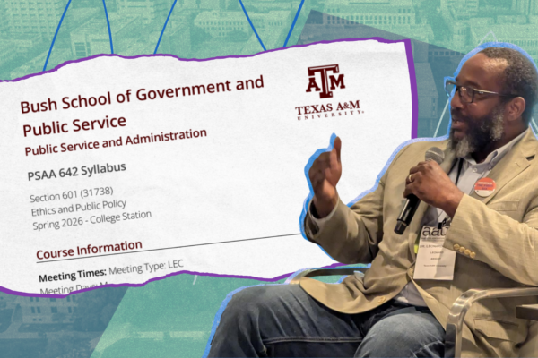 Banner image of Dr. Bright and a screenshot of the header of Dr. Bright's syllabus for the canceled course.