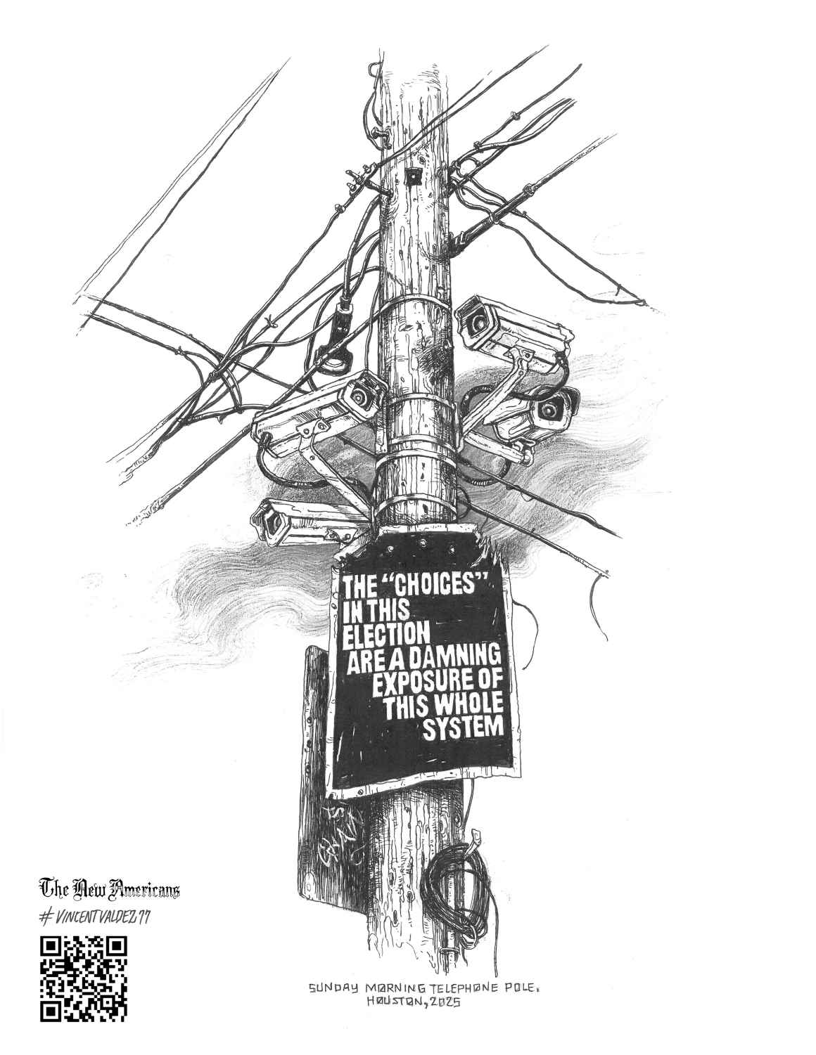 Sunday morning telephone pole