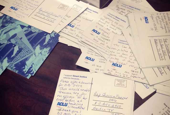 meet greet postcard party aclu of texas postcard party