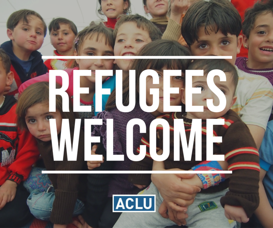 Refugees welcome sign