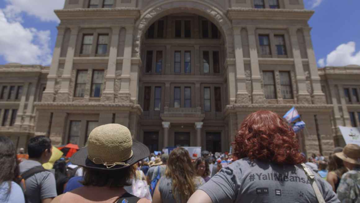 protestors outside of the capitol