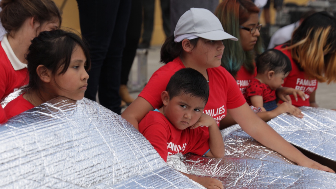 Kid at rally in Brownsville, Texas