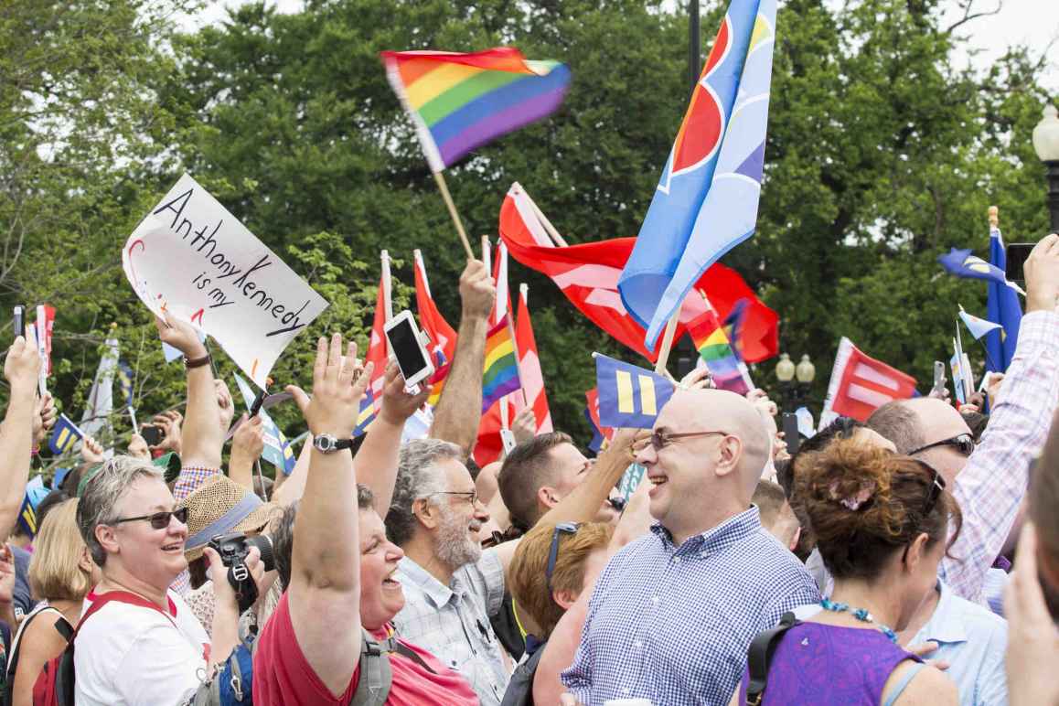 Seconds later they realize that love won. The Court determined constitutional guarantees of due process and equal protection prohibit states from excluding same-sex couples from marriage.