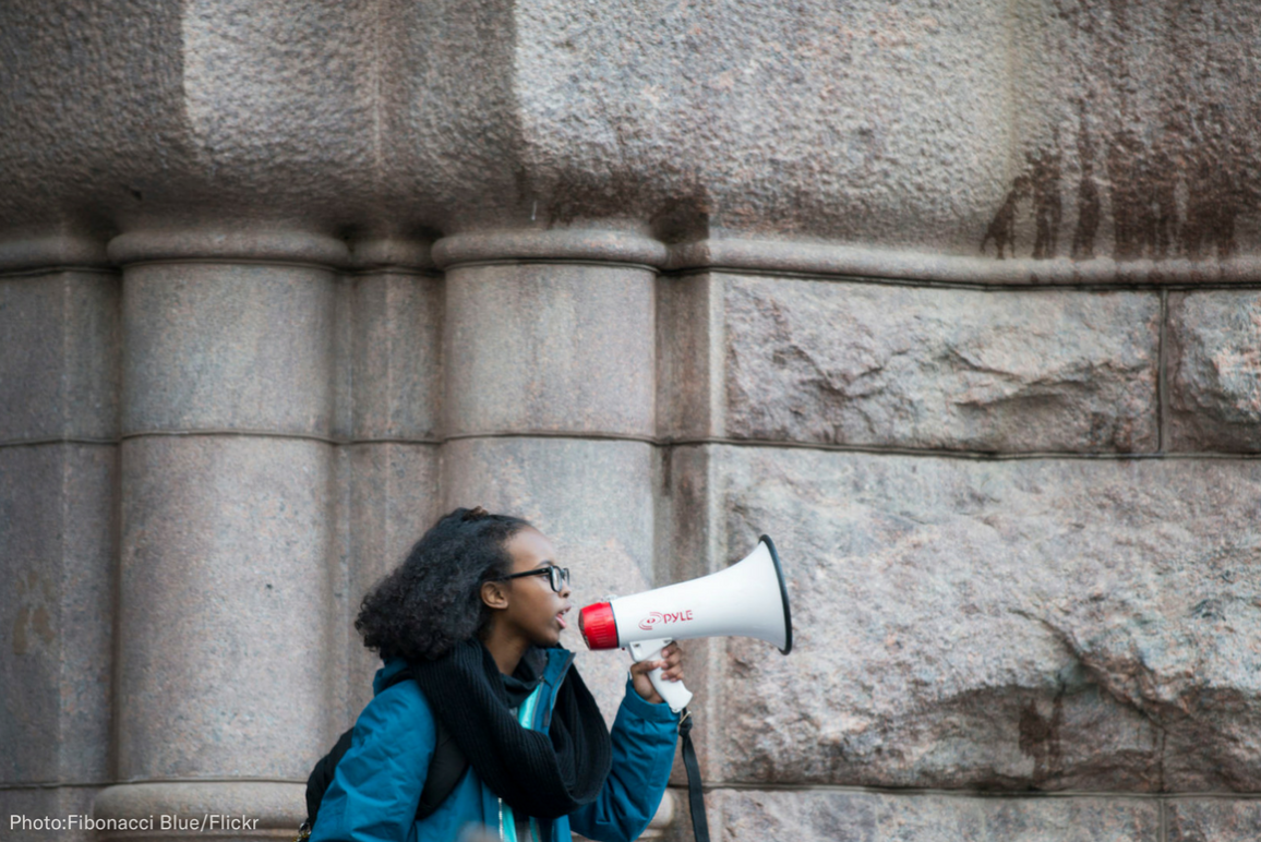 Student protests at anti-gun rally