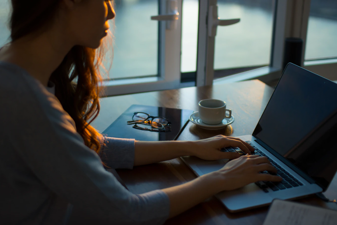 Woman working from home