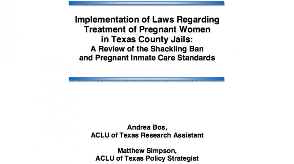 Implementation Of Laws Regarding Treatment Of Pregnant Women In