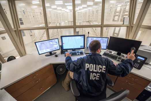 ICE person in a detention building