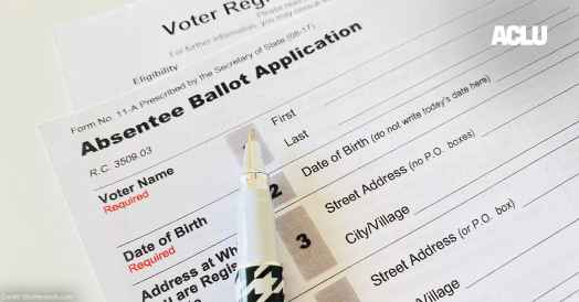 Image of an Absentee Ballot Application