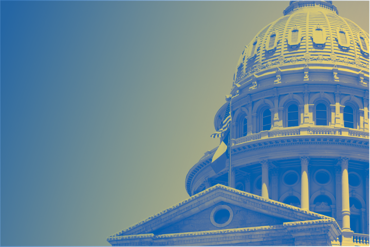 Texas Capitol blue yellow halftone