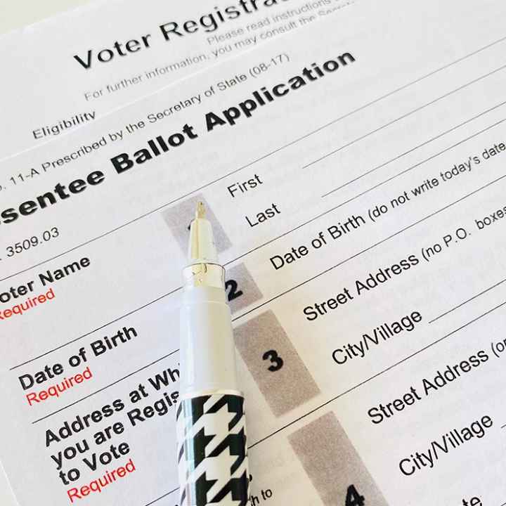 Absentee ballot Photo: A paper application for absentee ballot is shown.